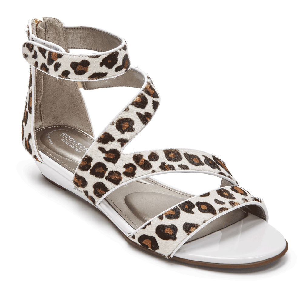 Sandalias Rockport Mujer Mexico - Total Motion Zandra Strappy Leopardo - DFLQU3512